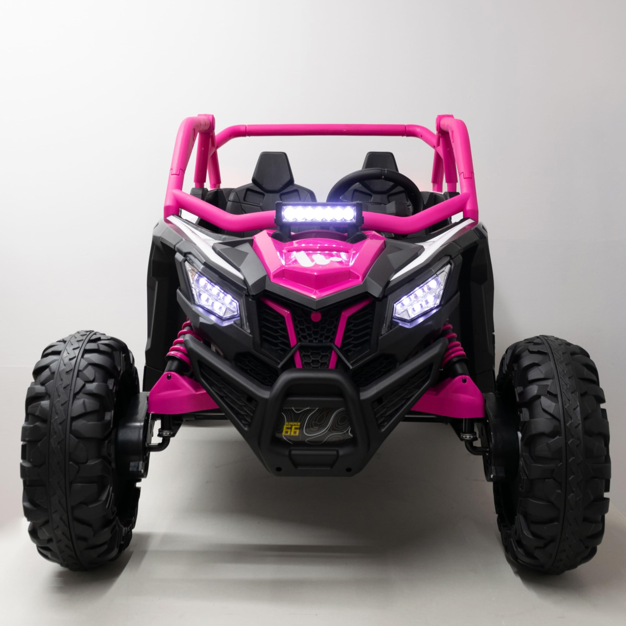 WITIT Auto Automobile ELETTRICA Radiocomandata ATV Buggy off-Road per Bambino Bambina Bambini XSDU-808 24V 7Ah Arancione o Rosa 4 Motori, Bluetooth, USB, LED, Telecomando, carico Max 30 kg (Rosa)