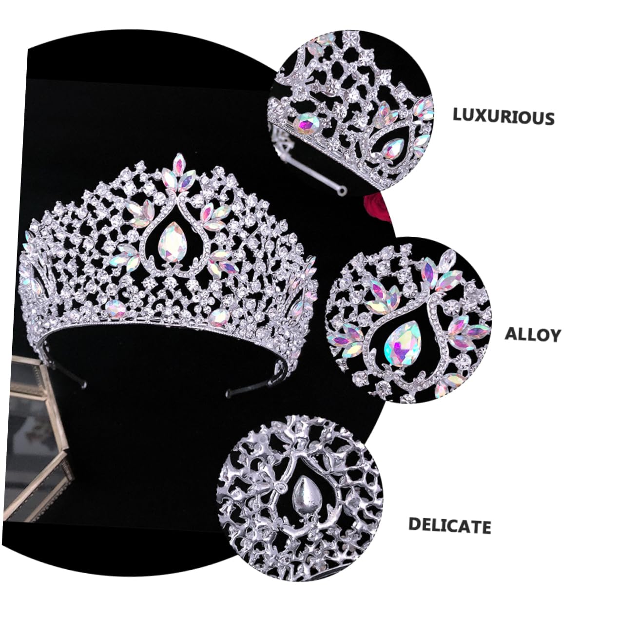 Nakrycie głowy, opaski ślubne, kryminał cyrkon mody opaski na głowę krążą ślubne tiara rhinestone tiara Pearl Hair Akcesoria (srebrne)