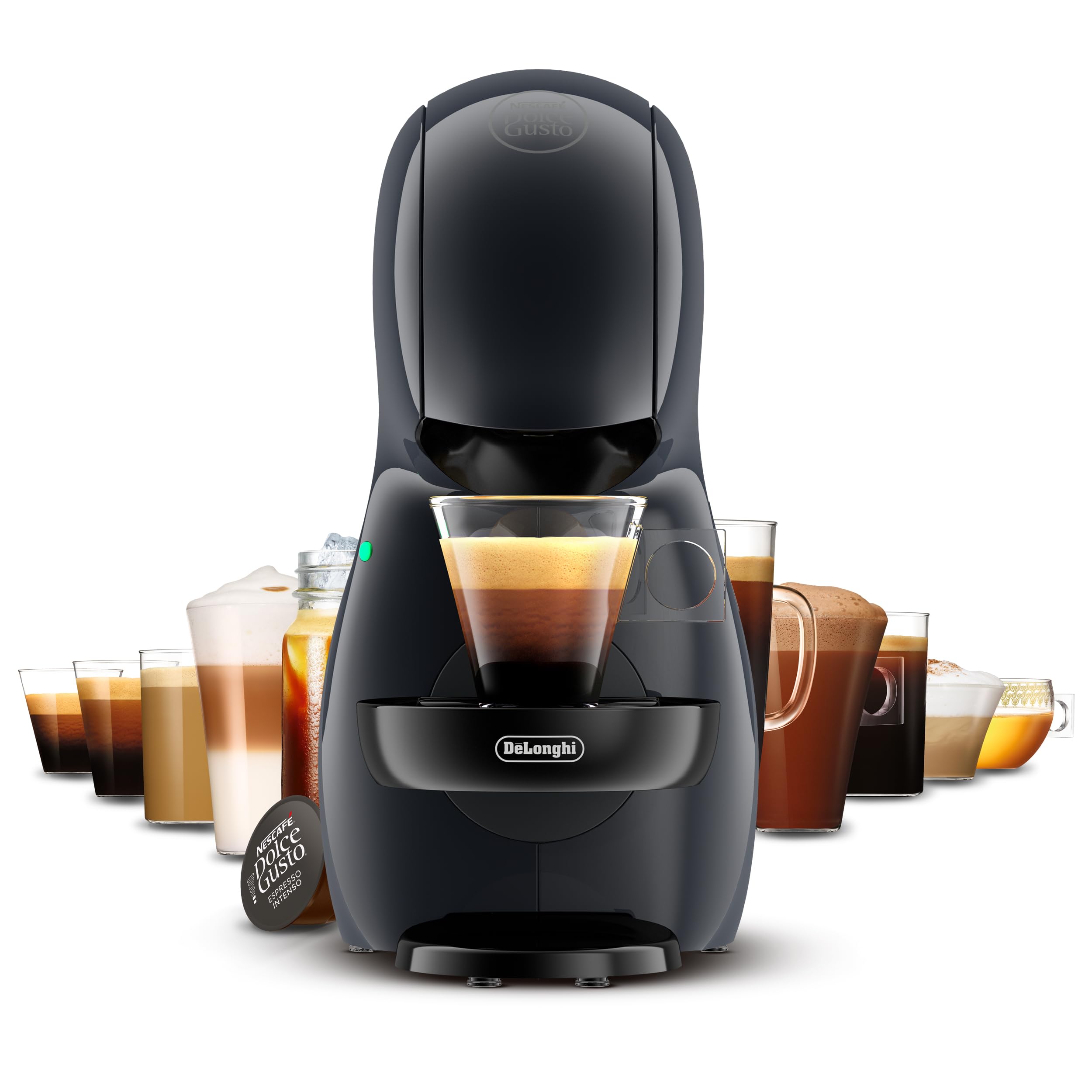 De'Longhi Nescafé Dolce Gusto Piccolo XS EDG210.A Macchina per capsule di caffè dal design compatto, spegnimento automatico, bevande calde e fredde, pressione 15 bar, nero