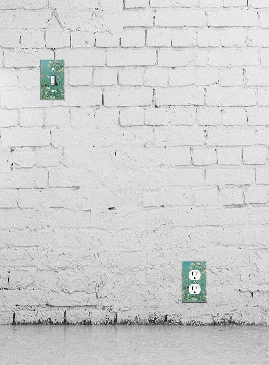 WIRESTER デュプレックスコンセントカバー 壁プレート/スイッチプレート - ヒノキ付き小麦畑 SWITCHCOVER3-PO