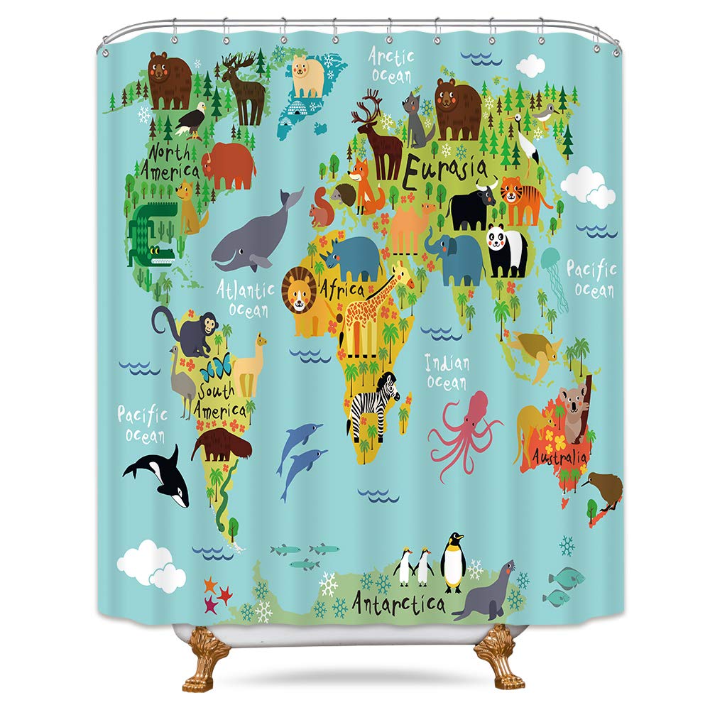 Shower Curtains World Map Curtains & Drapes 2023