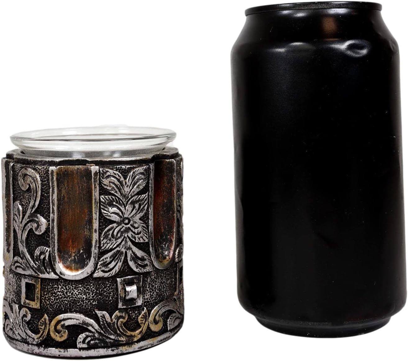 Ebros Gift Set of 2 Rustic Old World Western Outlaw Cowboy Six Shooter Revolver Pistol Gun Floral Scroll Art Bullet Barrel Chamber Shaped Votive Tea Light Votive Candle Holders Candleholder Figurines