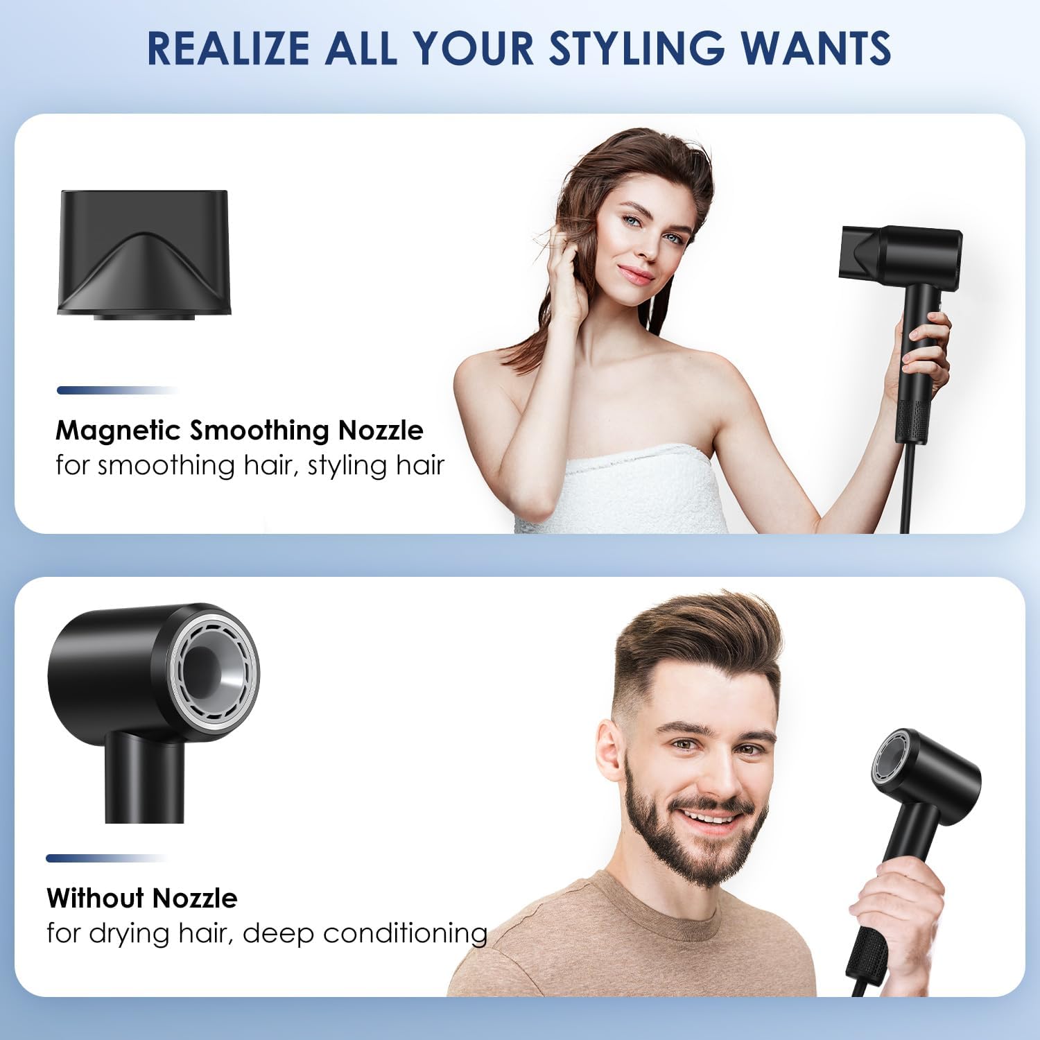 Amazon.com : Hair Dryer - 150000 RPM High-Speed Blow Dryer with