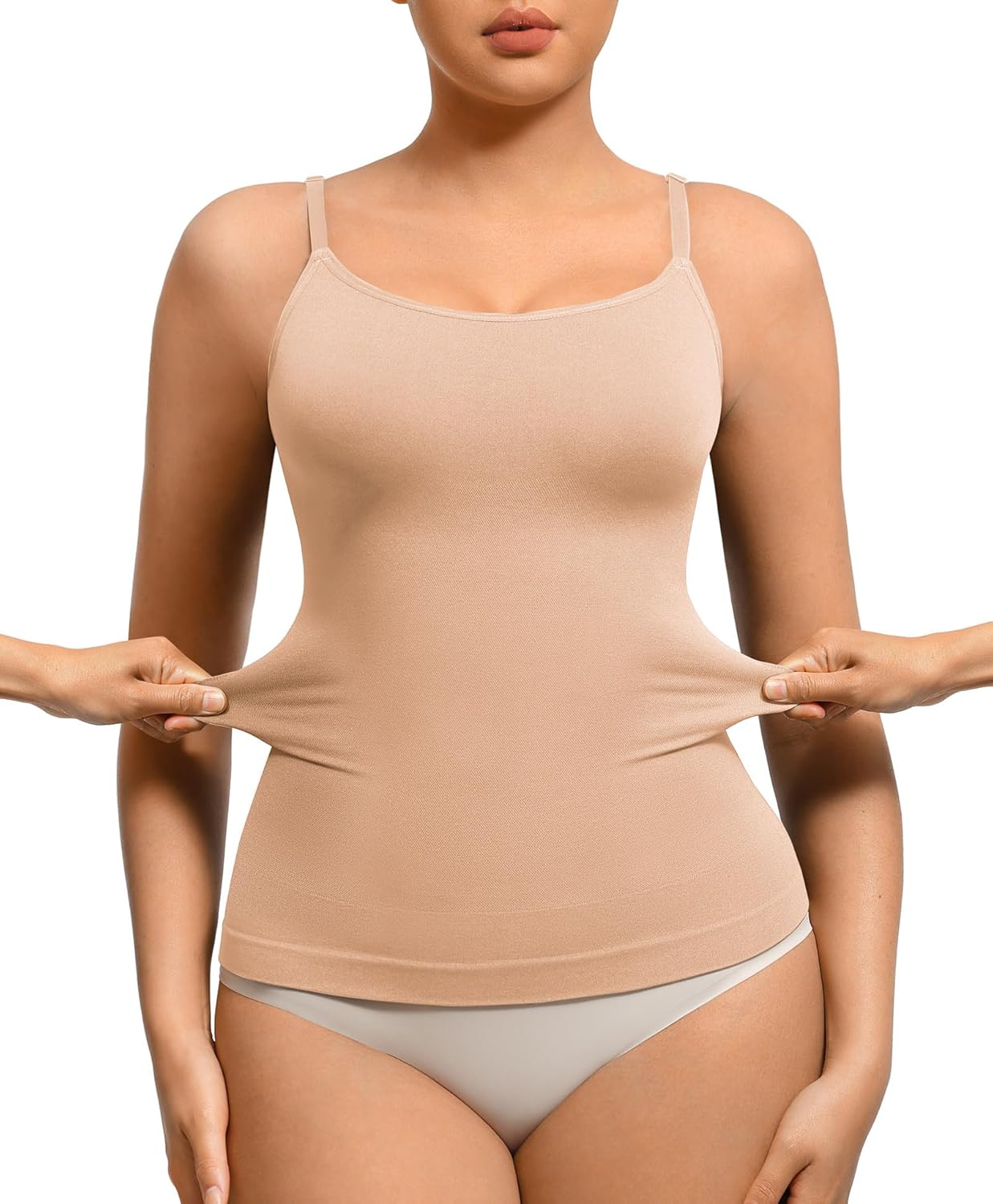 FeelinGirl Women's Tummy Control Camisole Seamless Shapewear Tank Top Slimming Cami Shaper with Compression