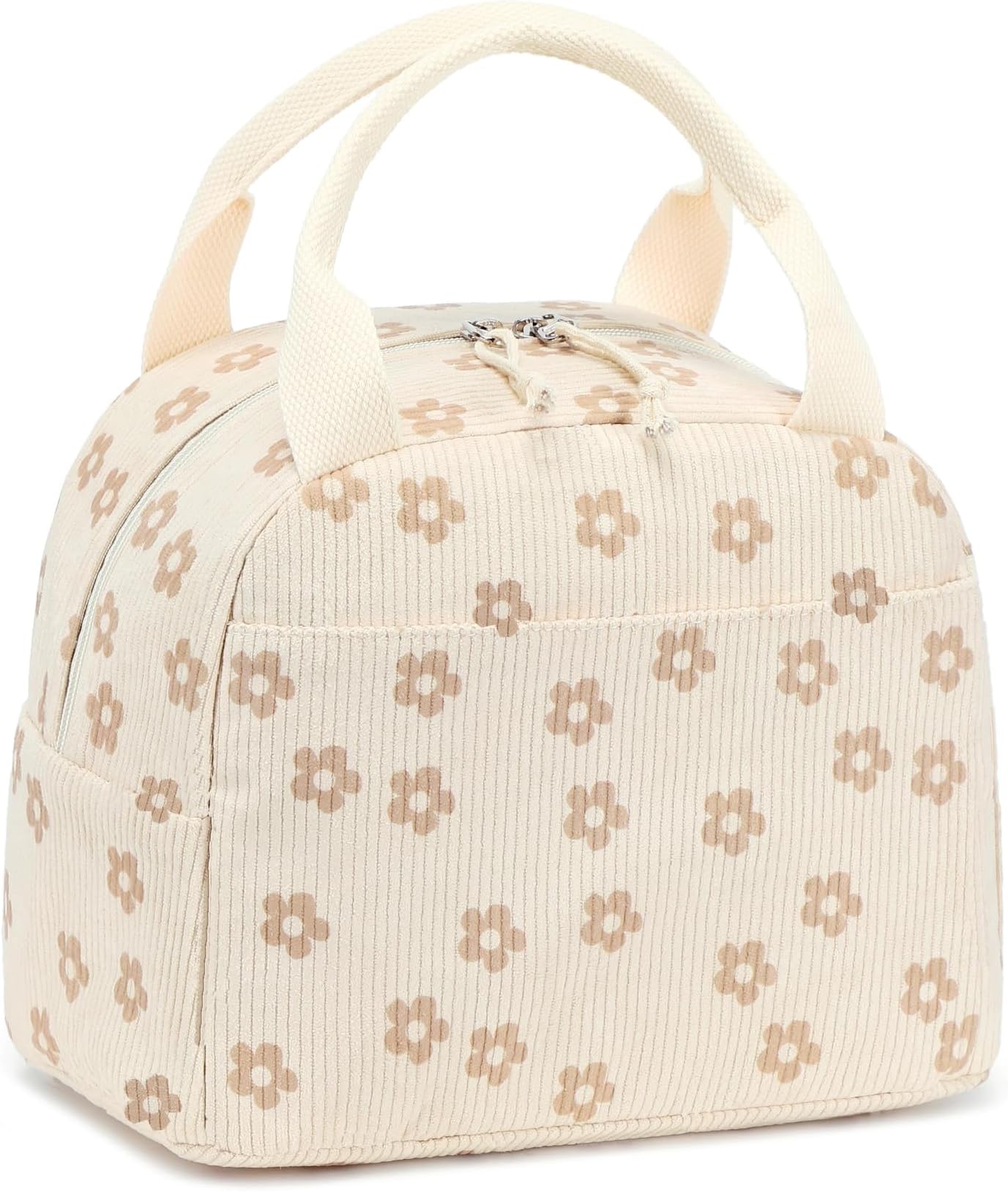 LEDAOULunch Box for Women Insulated Lunch Bag Corduroy Lunch Tote Bags Leakproof Cooler Lunch Case for Travel Work Picnic