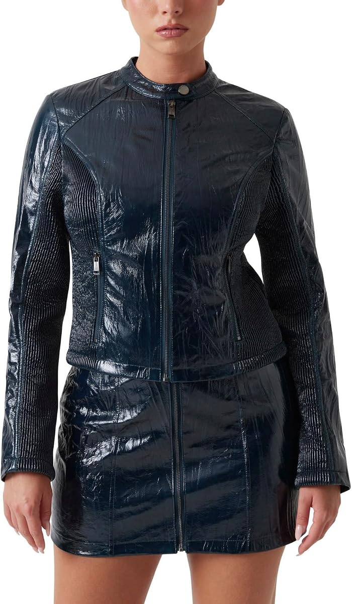 Chaqueta de piel sintética Nico Icy de manga larga para mujer