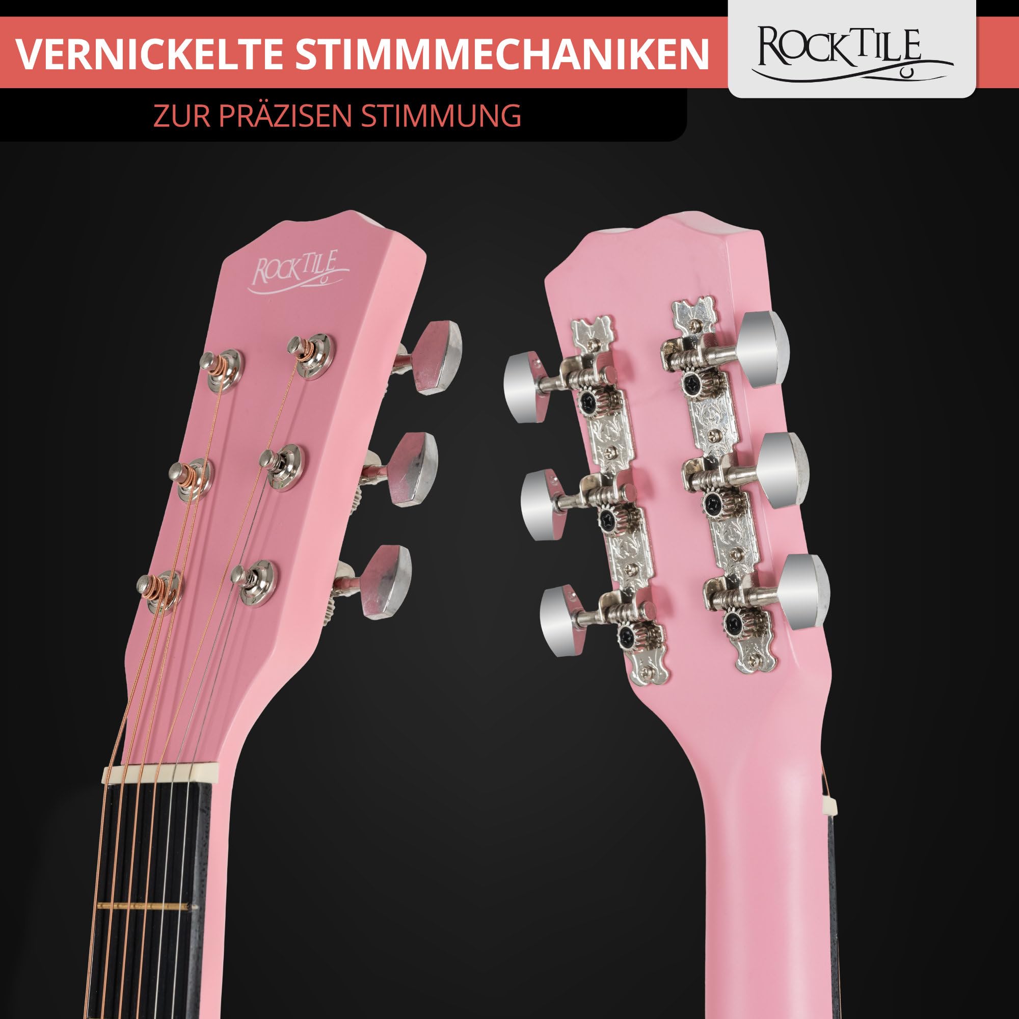Rocktile WSC-4C-PK Chitarra Western Rosa, Generale, Modello: WSC-4C-PK | Peso: 1, 38 kg, Numero di corde: 6, Orientamento: Destrimano, Corpo, Forma del corpo: Concert con cutaway, Tavola: Tiglio
