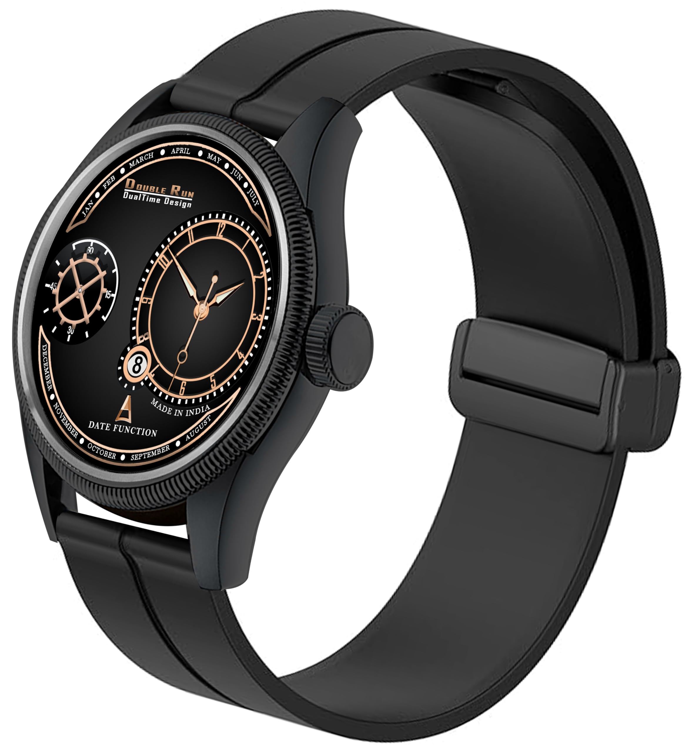 DOUBLERUN Chonograph Date Display Analoge Silicone Magnetic Strap Watch for Men, Series B-170-00 (Black) (B0DBCZKKRH) Amazon Price History, Amazon Price Tracker