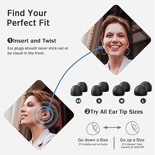 Miniatura 5 de FEYCH Tapones para los oídos para dormir, reducción de ruido, tapones para los oídos de silicona con estuche de almacenamiento de 28 dB, cancelación