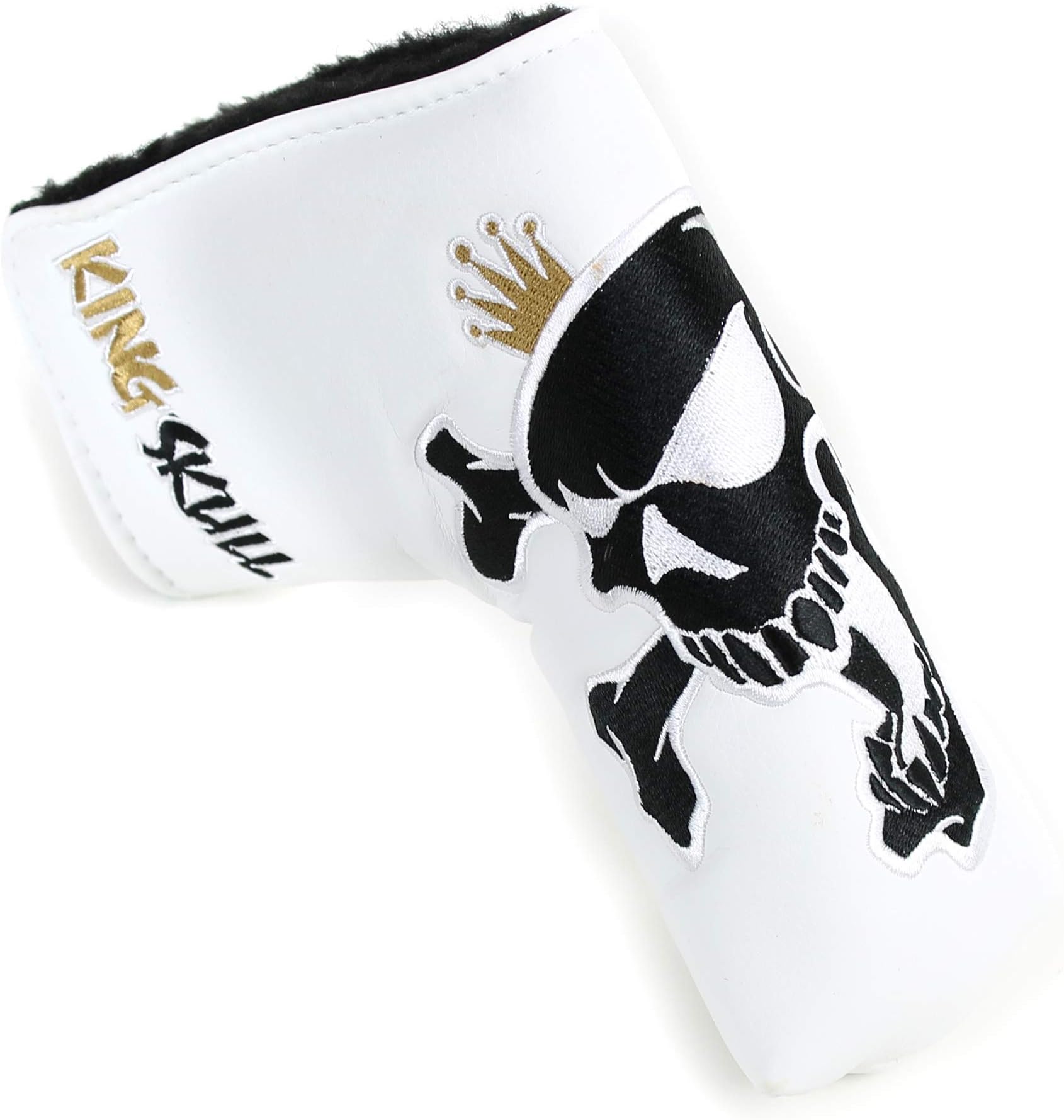King Skull Black & White Putter Cover Headcover for Scotty Cameron Taylormade Odyssey Blade