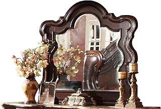 Bella Traditional Style Mirror Made with Wood in Dark Walnut