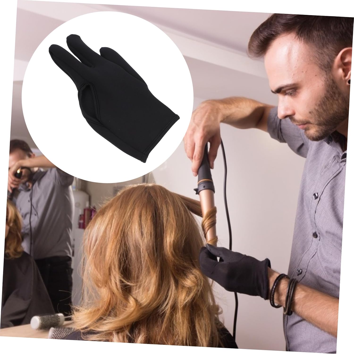 4Pcs Heat Resistant Finger Mitts Gloves for Hair Styling Tools Comfortable and Wear Resistant for Curling Irons Straighteners and More present for Friends