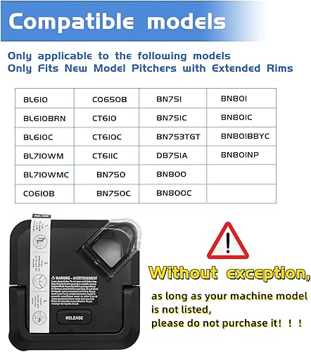 Miniatura 2 de Reemplazo de la tapa de bloqueo para licuadora Ninja, piezas de repuesto de licuadora de 72 onzas para Ninja BL610, BN750, BN751, BN800, C0610B,