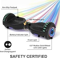 Vista 6 de Kids Scooter with Bluetooth Speaker & Corlorful LED Lights, Dual 250W Motor 7.5 Mph Speed, Gifts for All Ages