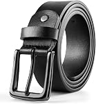 Ceinture en cuir noir Maikun pour hommes, ceintures décontractées pour hommes, design classique avec boucle à épingle