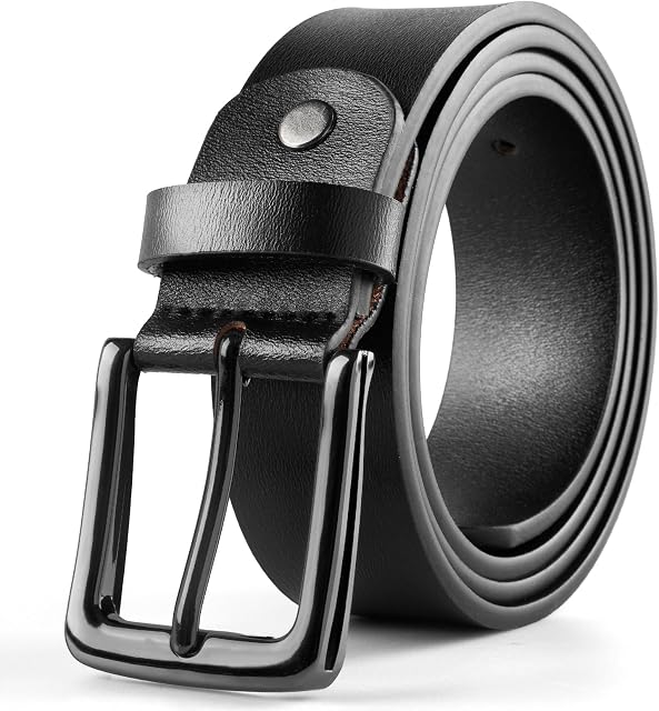 Ceinture en cuir noir Maikun pour hommes, ceintures décontractées pour hommes, design classique avec boucle à épingle