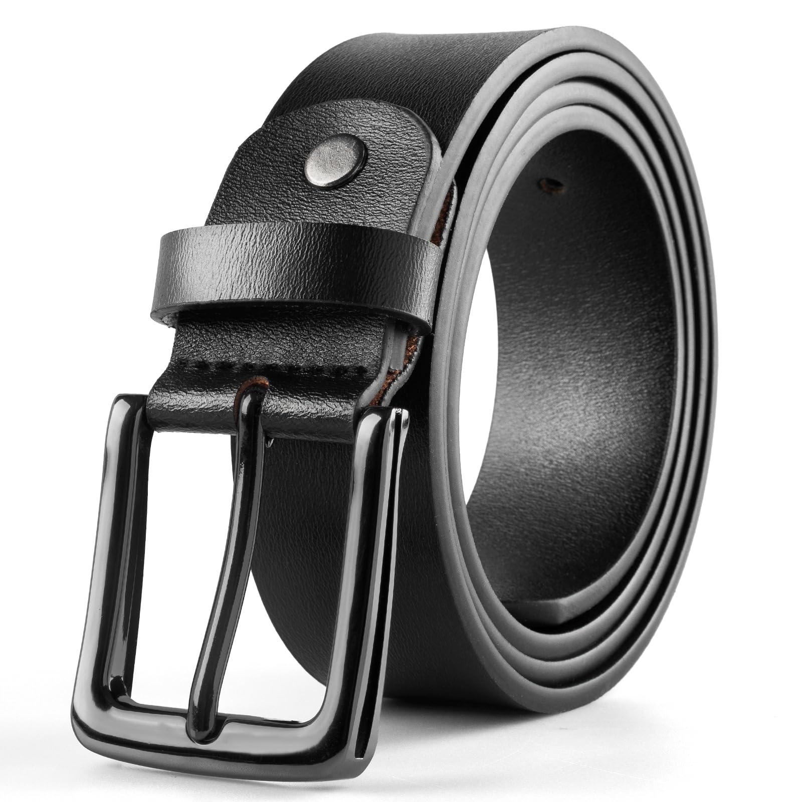 maikun Black Leather Belts for Men,Mens Belts Leather Black — view 10