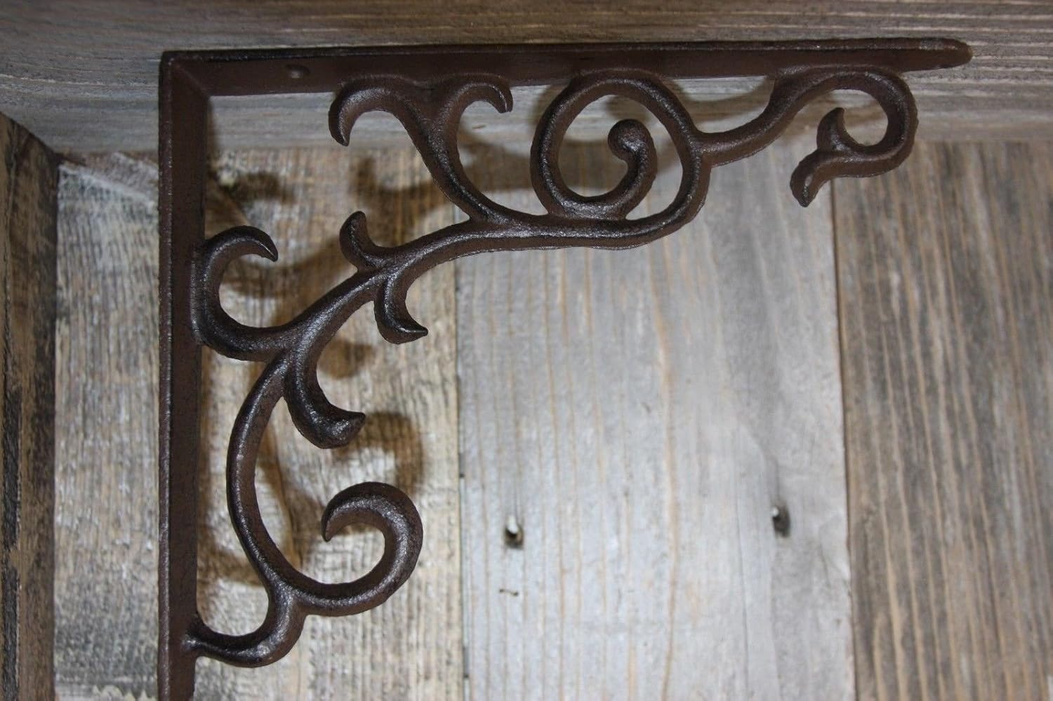 Set of 4 Ranch House Window Corner Treatment Vintage-Look Cast Iron Corbels Shelf Brackets, 8 1/4 inch, B-69