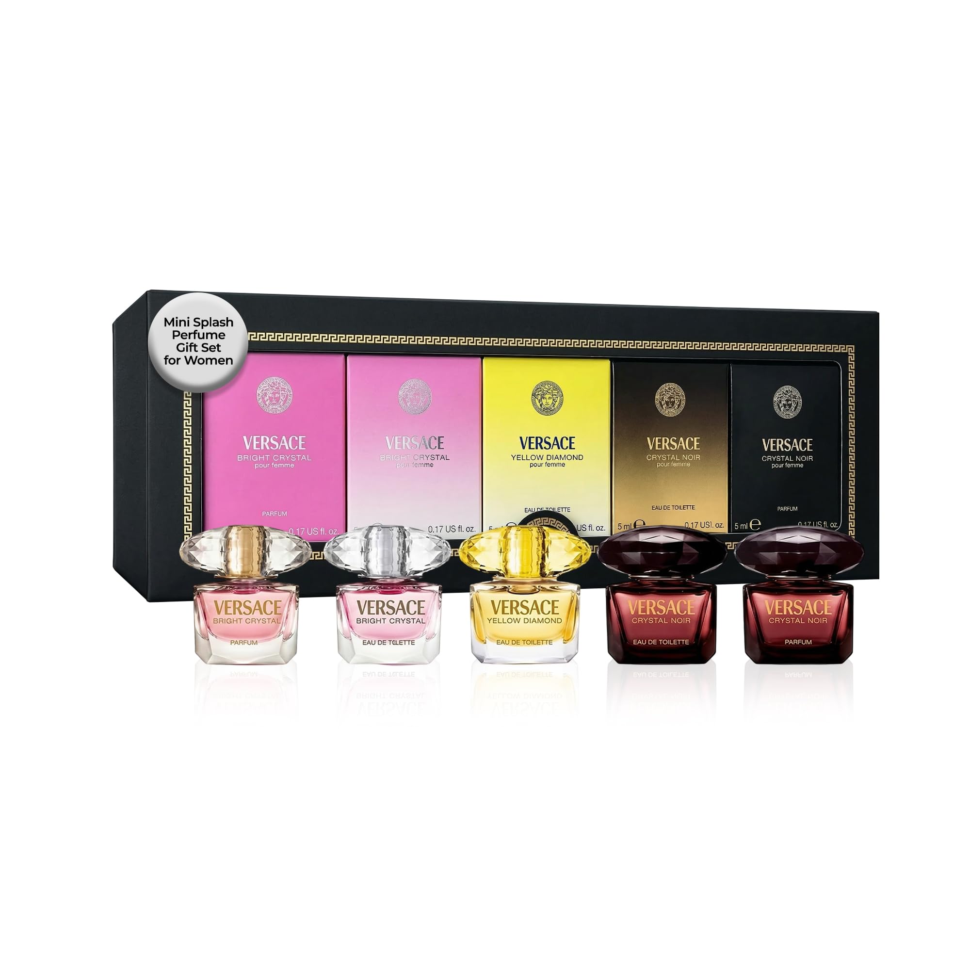 Versace Mini Perfume Gift Set for Women 5-Piece 0.17 Fl Oz Splash