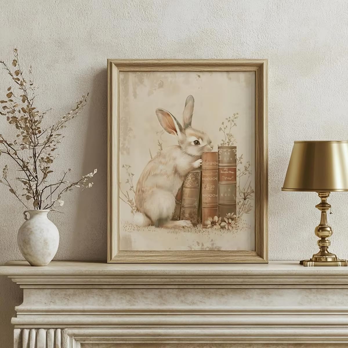 Affiche lapin et fleurs impression sur toile premium art mural bohème 60 x 70 cm - 8