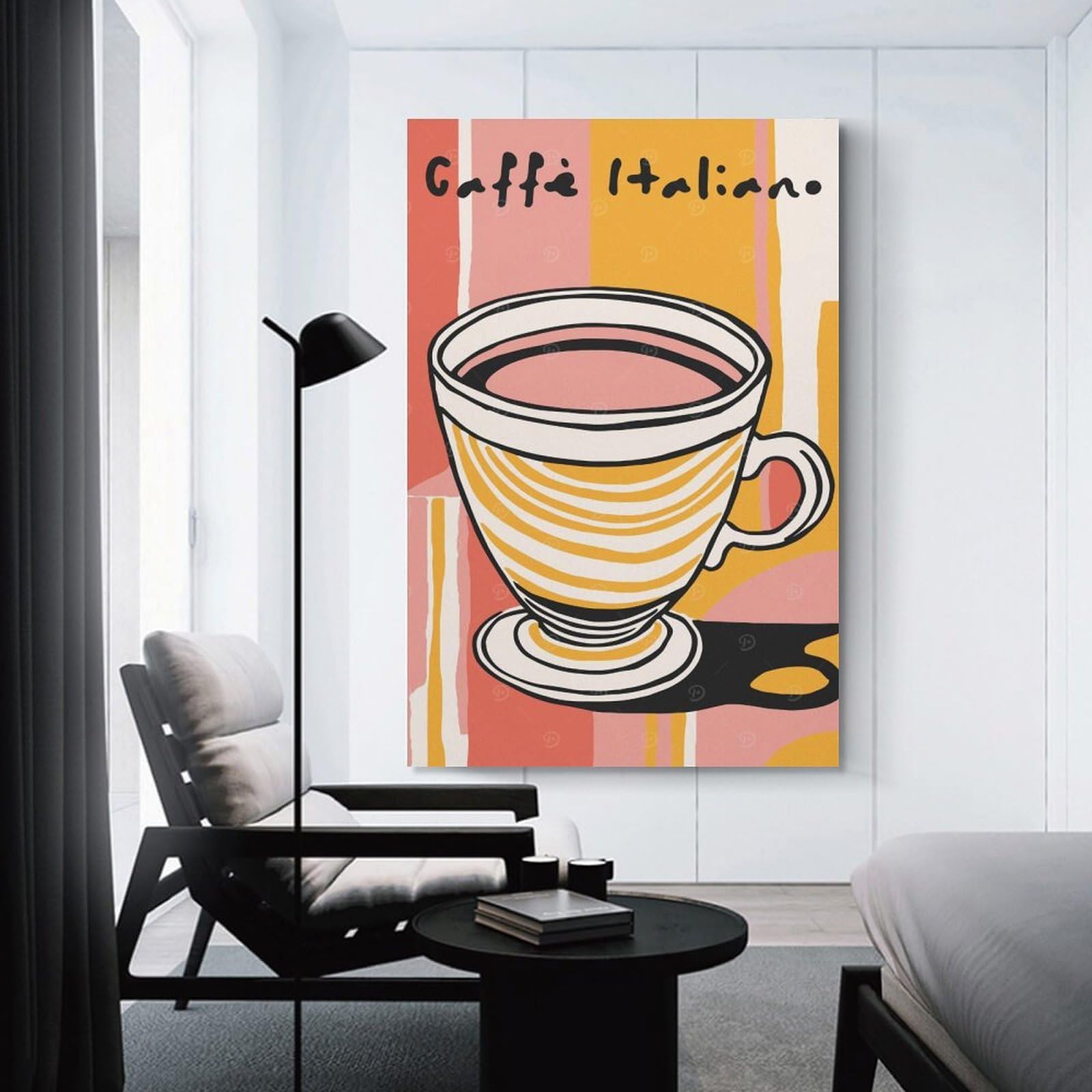 Junmoney Unframe-Style-10 Wall Art Print Caffe Italiano Wall Art, 20X30inch(50X75cm), For Contemporary Homes, Apartments Or Offices, An Easy Choice For New Home Styling