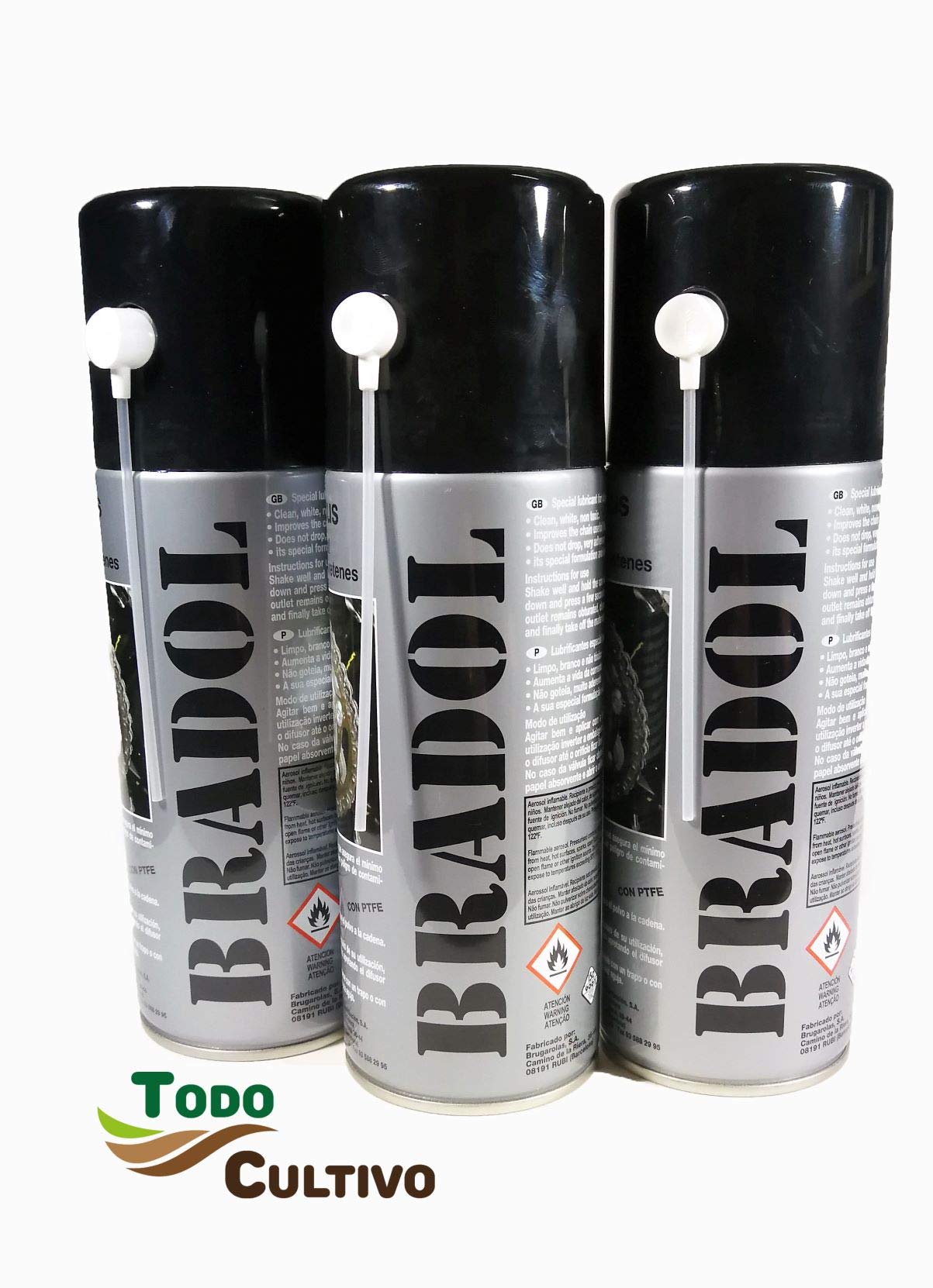 Vorhängeschloss 400 ml Box mit 24 Stück. Schmiermittel für Motorrad- und Fahrradketten Flüssiges weißes Spezialfett für Ketten mit Halter. (Versand 24-48 Stunden per TodoCultive)
