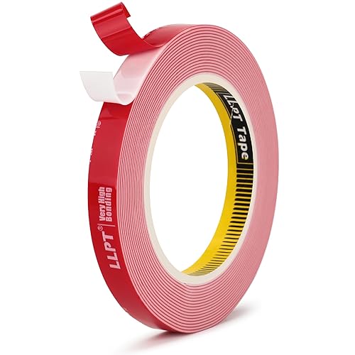 LLPT Cinta adhesiva de doble cara resistente al agua, de montaje permanente, 12 pulgadas x 18 pies, tiras adhesivas para colgar marcos de fotos para