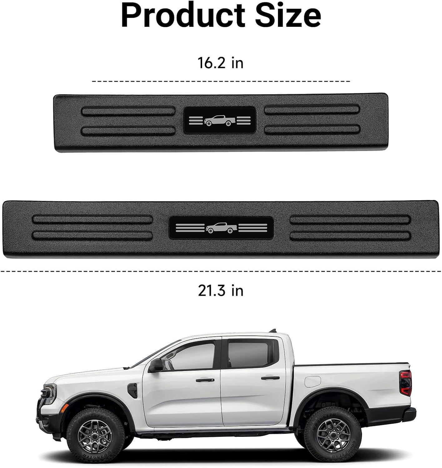 Door Sill Guards Compatible with Ford Ranger 2024-2025 2026 Accessories ABS Material Door Sill Protector Plate Decoration Front and Rear Door Pedal Kick Protection