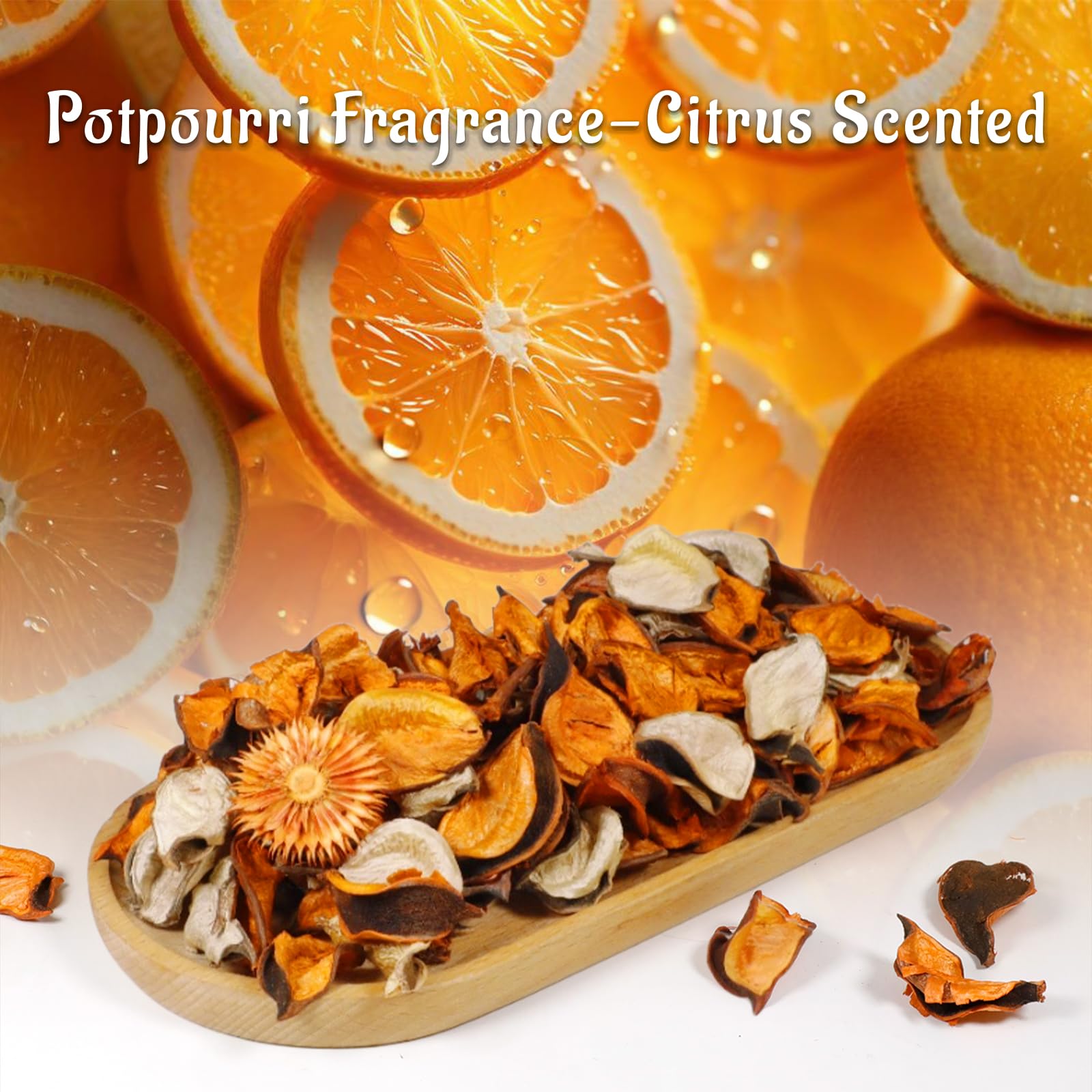 SCENTORINI Potpourri Bags, Citrus Scent, Potpourri Vase Filler, 10.44 oz, 2 Pack Home Fragrance Sachet Dried Flower, Bowl Fillers for Home Bathroom Coastal Decor