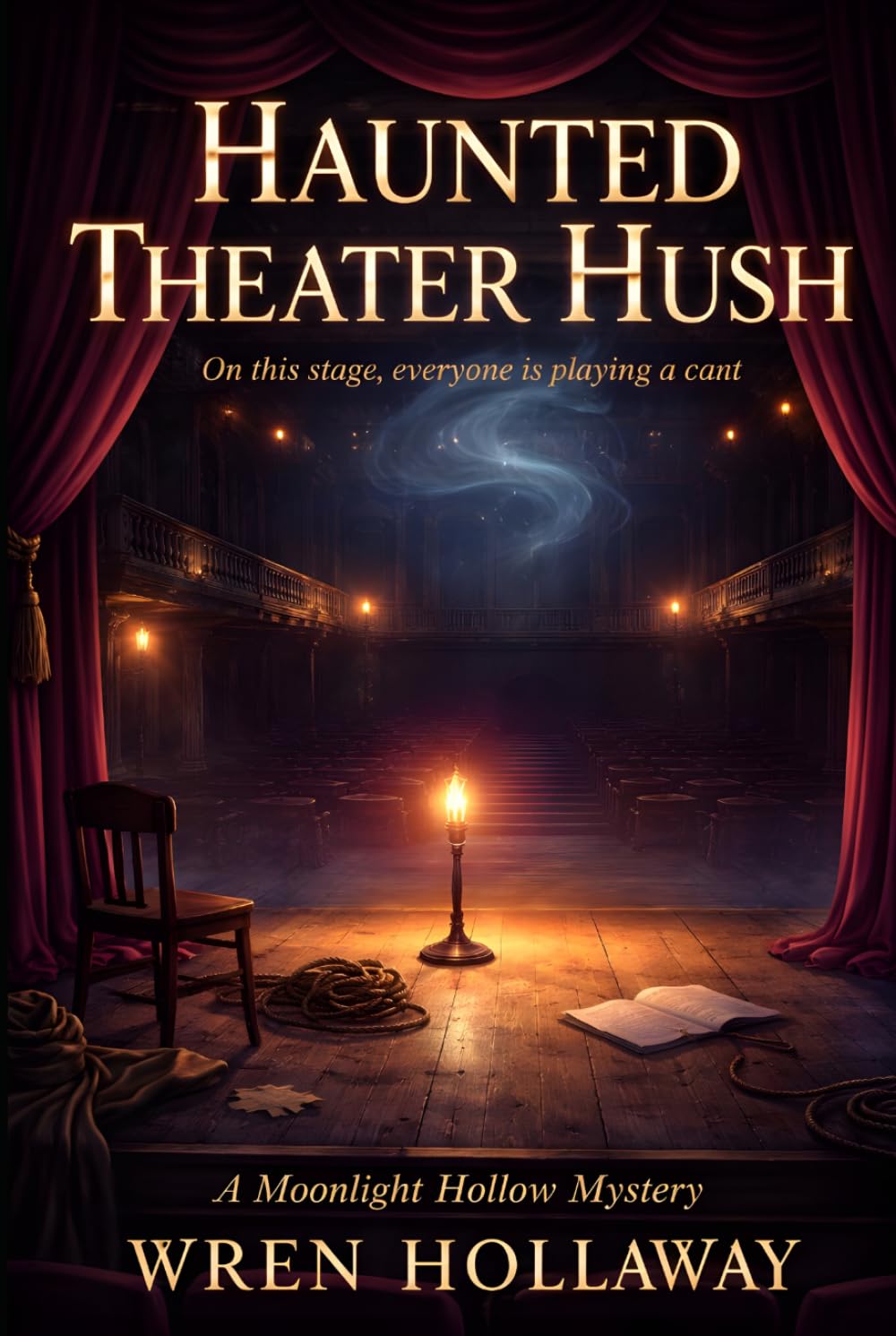 Haunted Theater Hush: A Paranormal Cozy Mystery with a Reluctant Medium, Ghostly Clues, Haunted Theater Secrets, and a Small-Town Amateur Sleuth (The Moonlight Hollow Mysteries)
