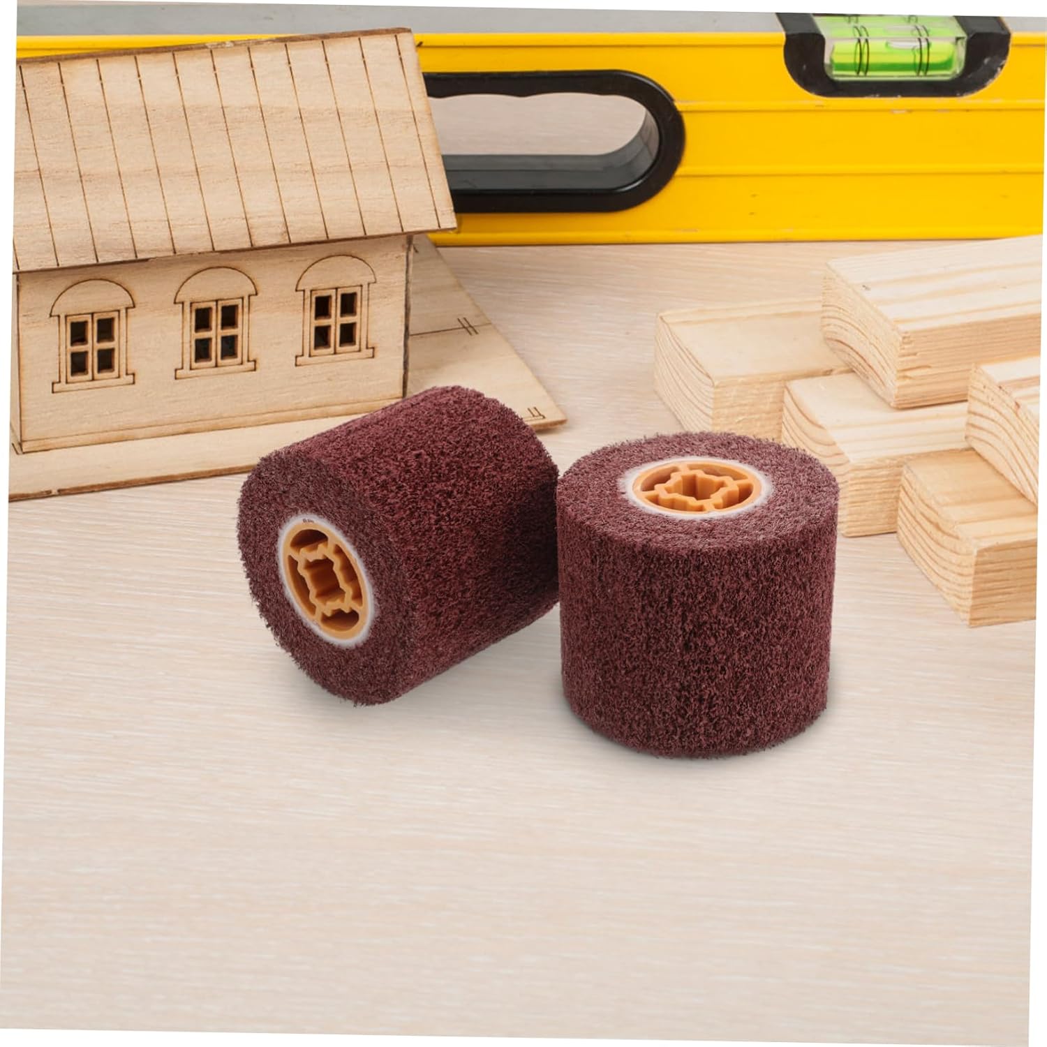 Homoyoyo 2pcs Stainless Steel Wire Drawing Buffing Wheel for Handheld Burnishing Tool Metal Polishing Abrasive Wheel for Surface Conditioning