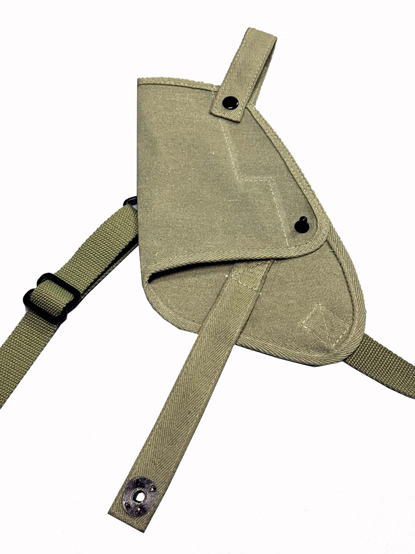 WWII Reproduction M1911 Colt Holster & .45 Pouch With M1 Canvas Belt – OD Green