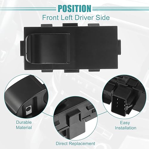 Miniatura 5 de ACROPIX Interruptor de elevalunas eléctrico maestro lateral trasero para Chevrolet Silverado 2500 - Paquete de 1 negro