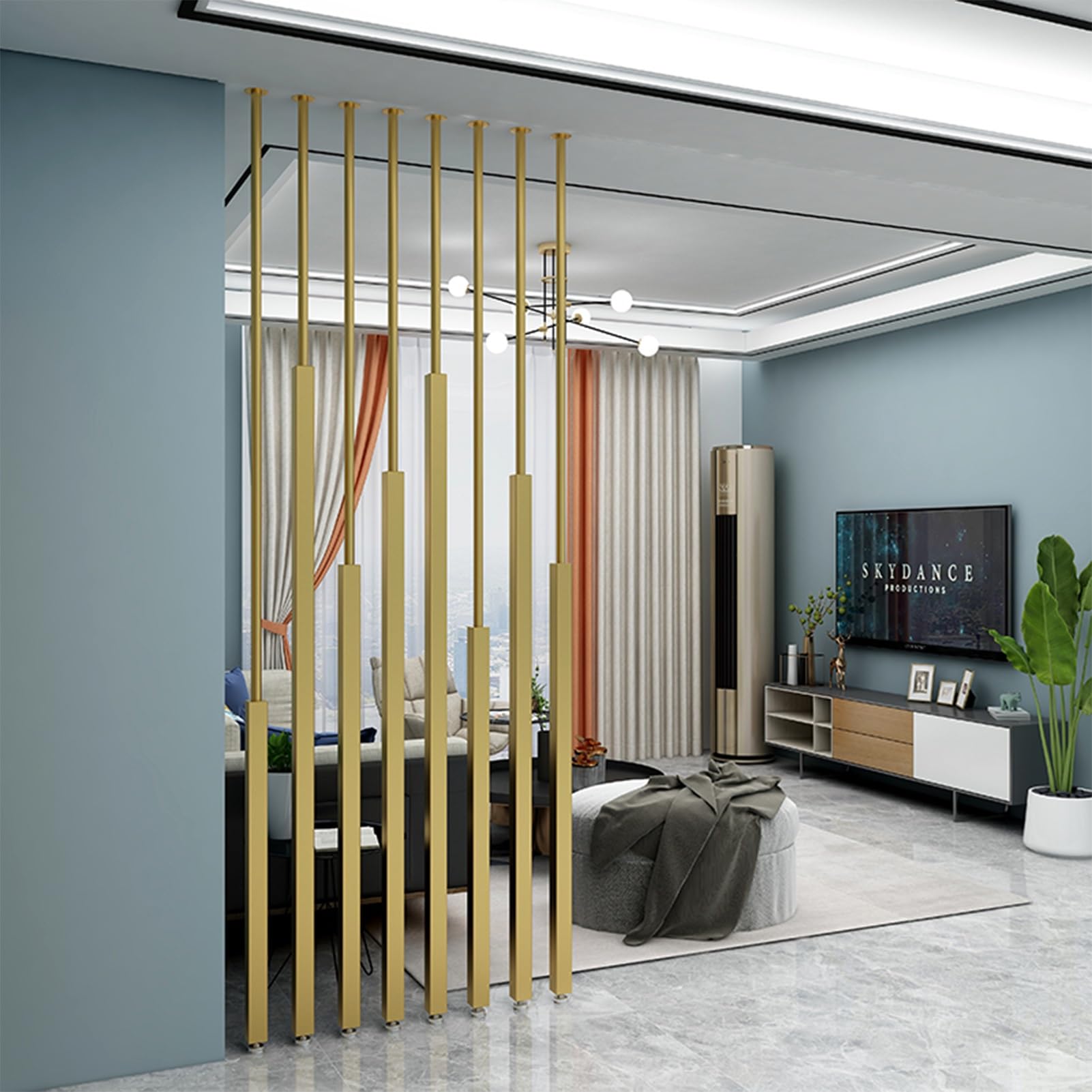 Separadores de habitación de metal, pantallas de privacidad de suelo a techo para decoración de oficina, balcón y entrada