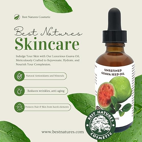 Miniatura 9 de Aceite de semilla de guayaba orgánico prensado en frío para piel y cabello  Aceite hidratante rico en vitamina C rico en antioxidantes para una piel