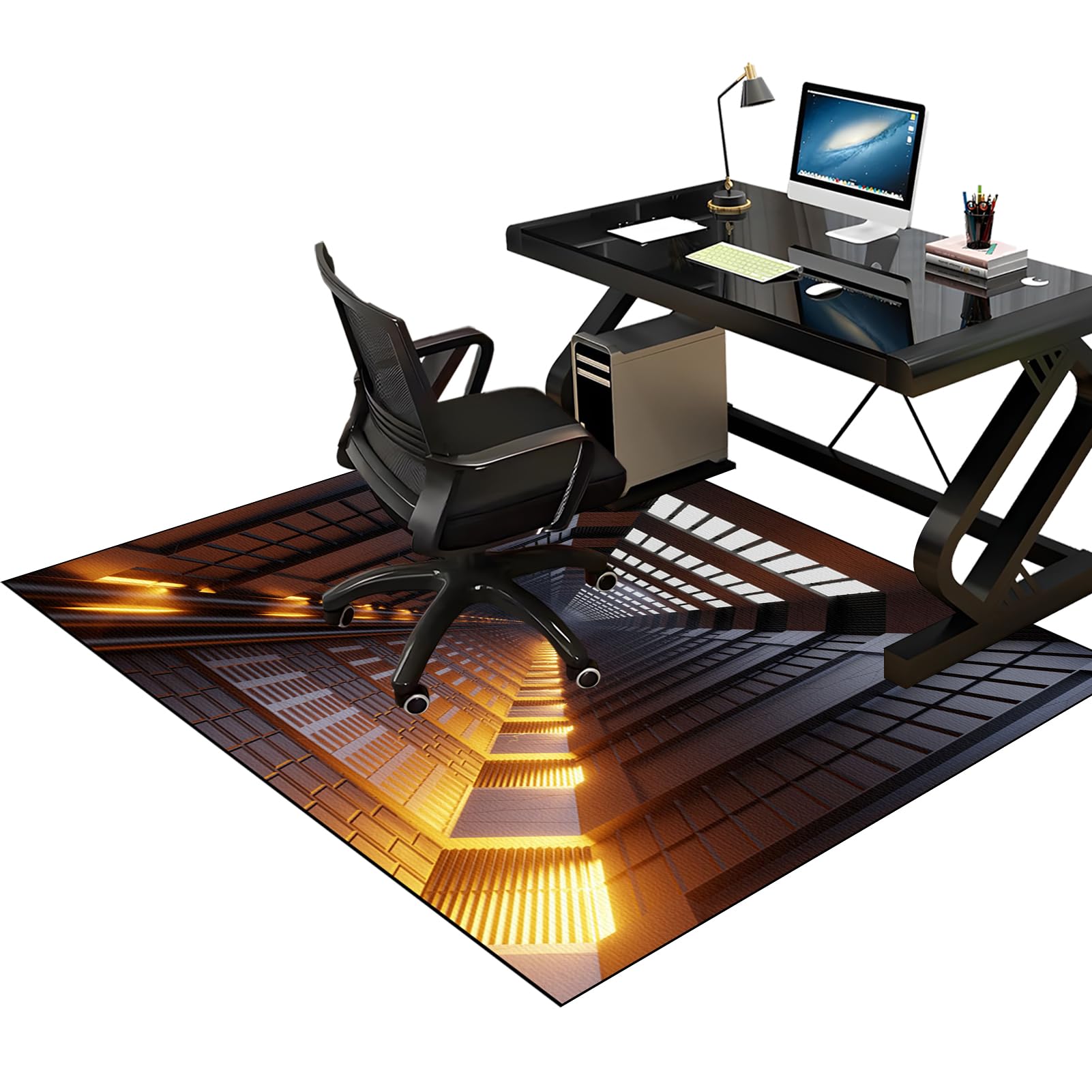 Bodenschutzmatte Bürostuhlunterlage Gaming Teppich 200 x 300 cm - Bürostuhl Matte - schreibtischstuhl unterlage - Bodenschutz Bürostuhl Teppichschoner für Hartböden - Parkett - Laminat - Teppichboden