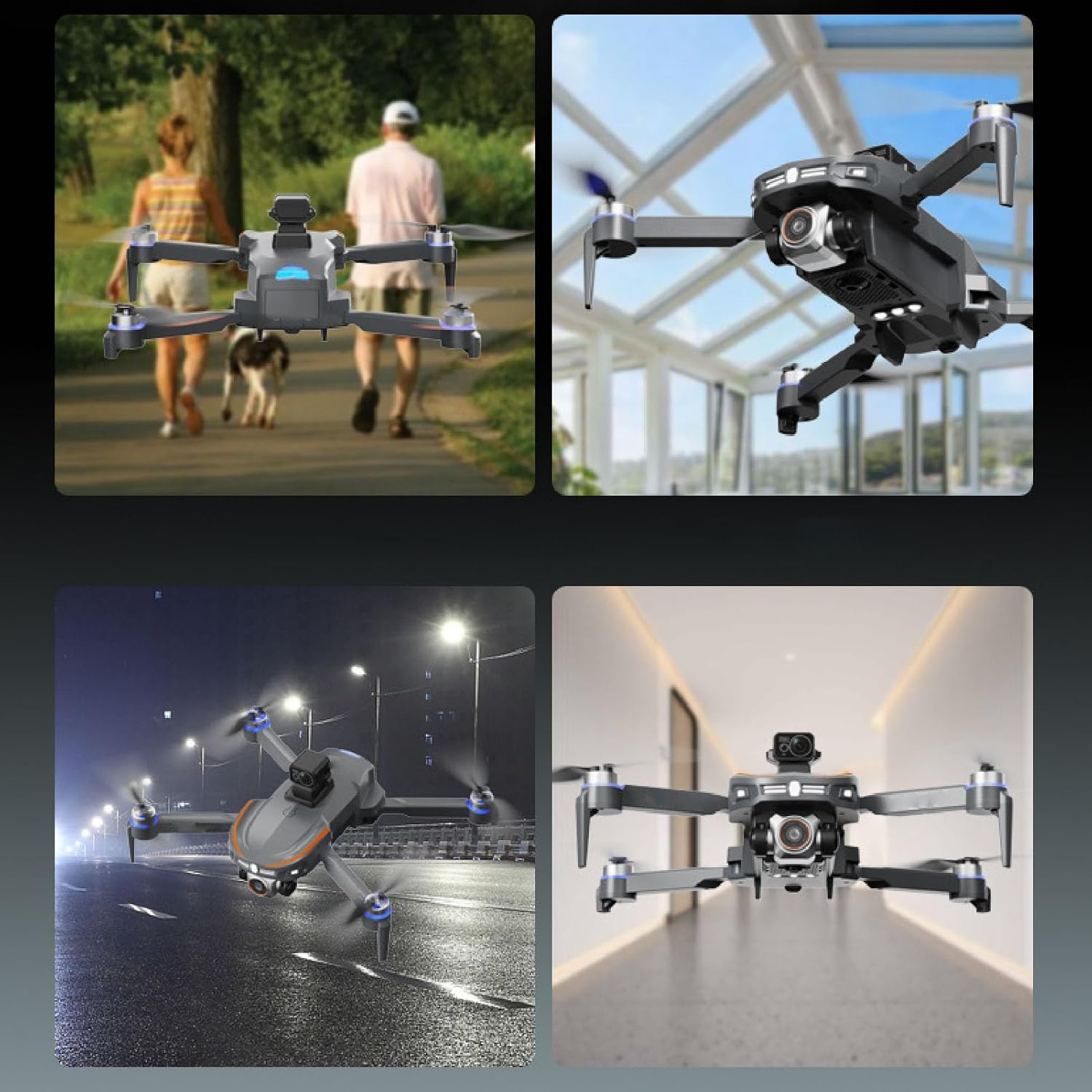 WiFi Drone with Dual Camera, 360° Flip FPV Mini Drones, Foldable RC Quadcopter with 4 Way Obstacle Avoidance, Optical Flow Positioning (Double Battery)