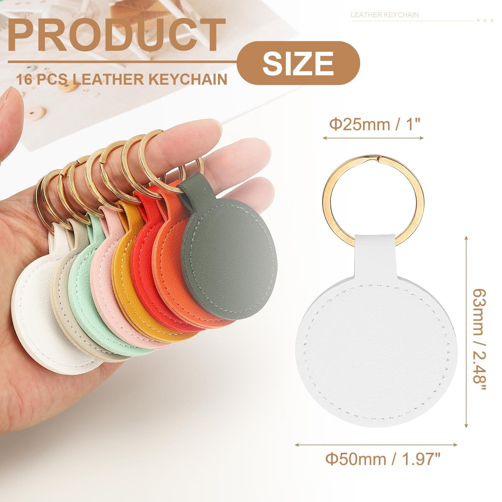 PATIKIL 16pcs Leather Keychain Blanks - Image 2