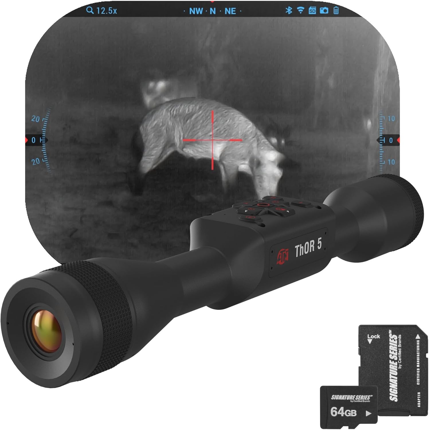 ATN Thor 5 640 Smart HD Thermal Scope with 640x480, 12 Micron Sensor | Magnification, Full HD Video Recording, Smooth Zoom | Exclusive Signature Series Kit