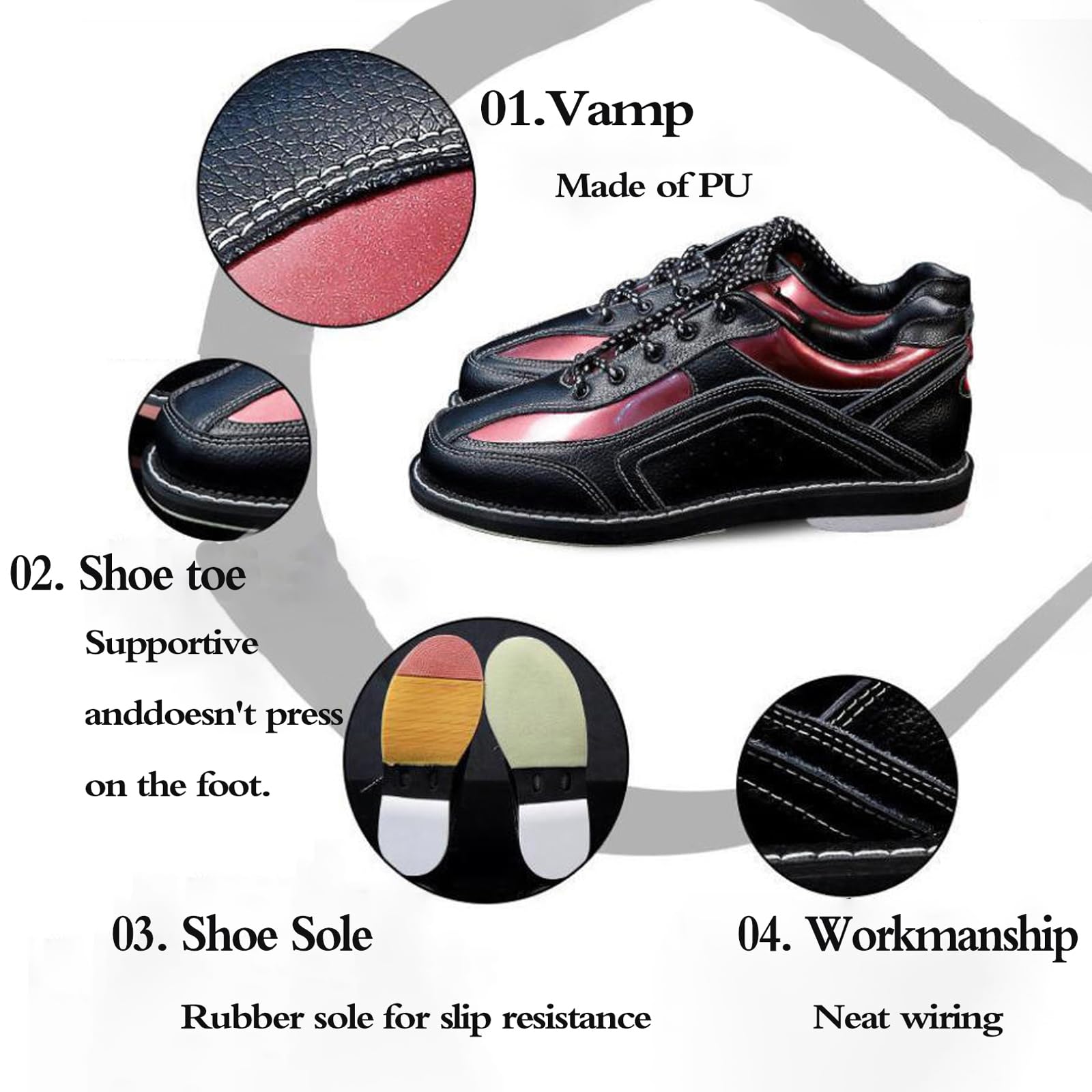 Sport Scarpe da Bowling,Scarpe da Bowling Uomo,Scarpe da Bowling Donna,Scarpe da Bowling da Giardino,Leggere Antiscivolo,vestibilità Comoda,per hobbisti e Appassionati Occasionali