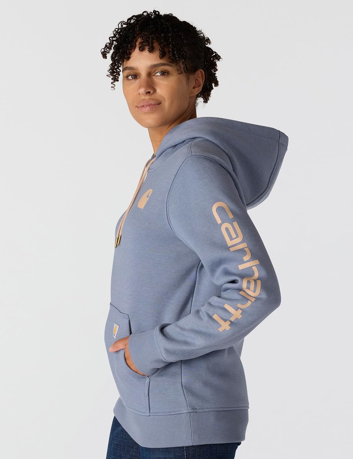 Carhartt Women's Relaxed Fit Midweight Logo Sleeve Graphic Sweatshirt - Image 2