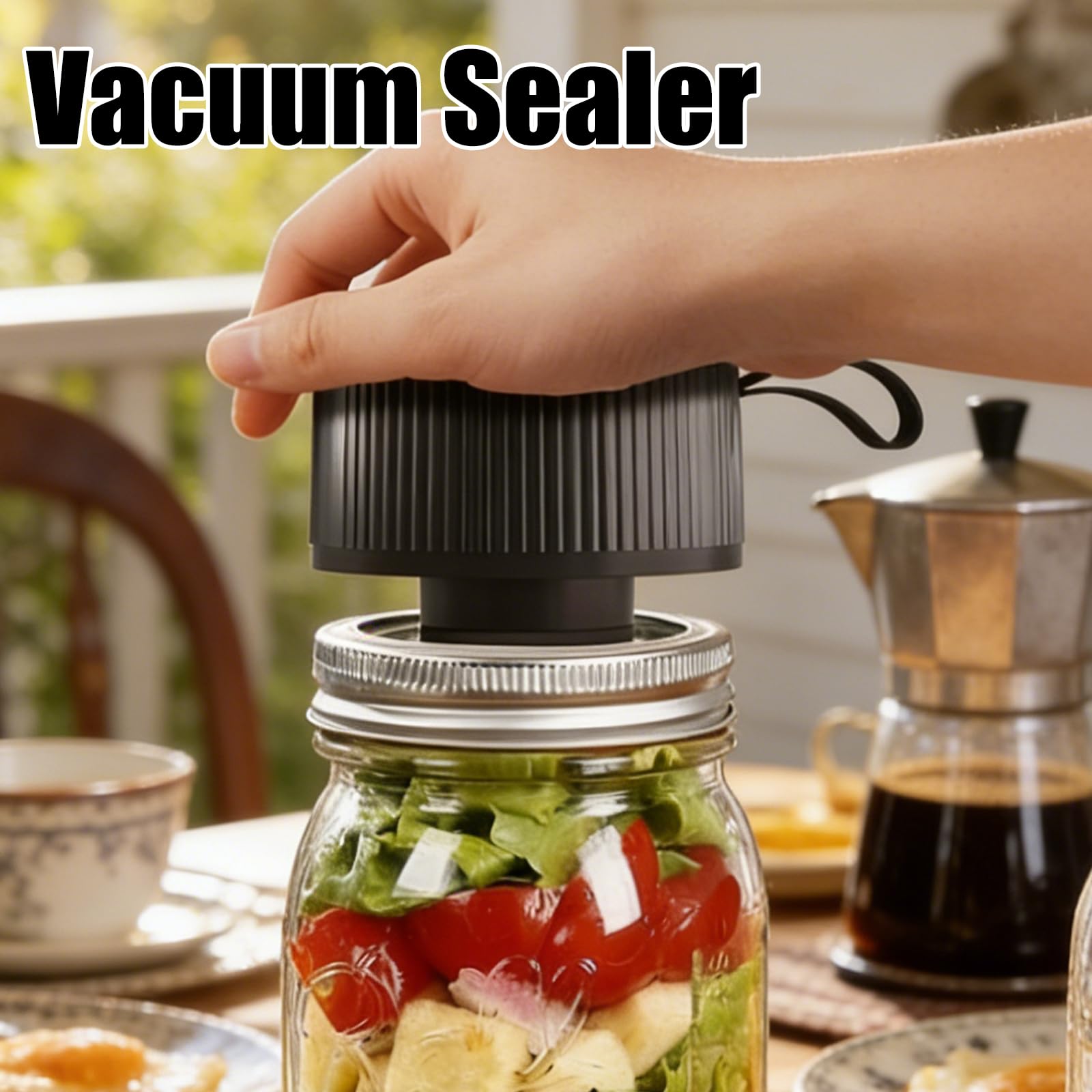 Vakuumierer für Gläser, Vakuumierer für Einmachgläser automatisches Vakuumiergerät Set Elektrisches Mason Jar Vakuum Sealer Kompatibel mit Breite und Normale Öffnung, Herzliche Geschenke Mama, Oma