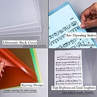 Vista 2 de 50 carpetas de documentos transparentes de plástico transparente para proyectos, bolsillos tipo L para tamaño carta y tamaño A4 para suministros