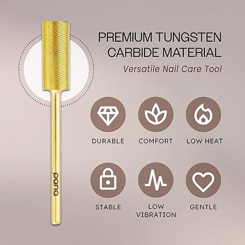 Vista 224 de USA PANA - Broca profesional de carburo de barril pequeño con parte superior plana, grano grueso 5X a grano extrafino, dorado, plateado, negro DLC