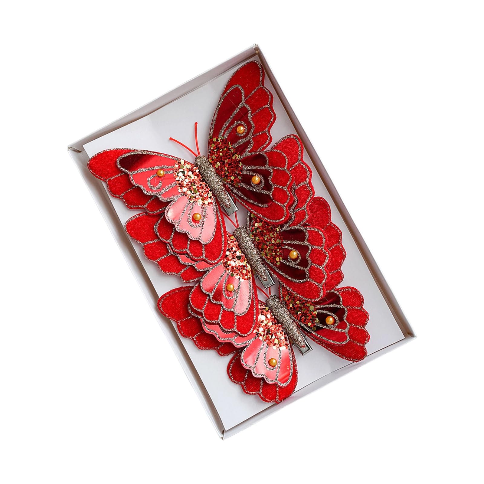 Whoasyst 3 Pieces Sturdy Clip on Butterfly Decorations Portable Multipurpose Celebratory Embellishments for Festive Styling Butterfly Tree Clips