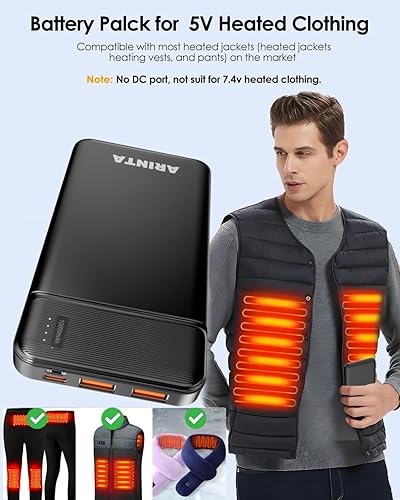 Miniatura 2 de Cargador portátil Power Bank de 10000 mAh PD 22.5 W, batería ultra delgada con entradasalida USB-C, compatible con iPhone 16 15 14 13 12, Galaxy S24