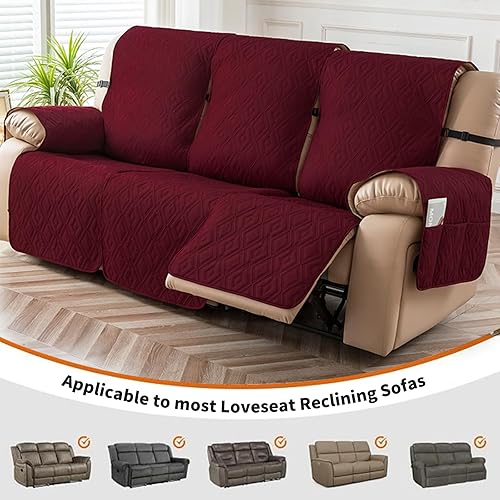 Miniatura 9 de Genina Waterproof Recliner Chair Covers with Arms Recliner Sofa Cover for Living Room, Reclining Chair with Pocket, Washable Sofa Chair Cover