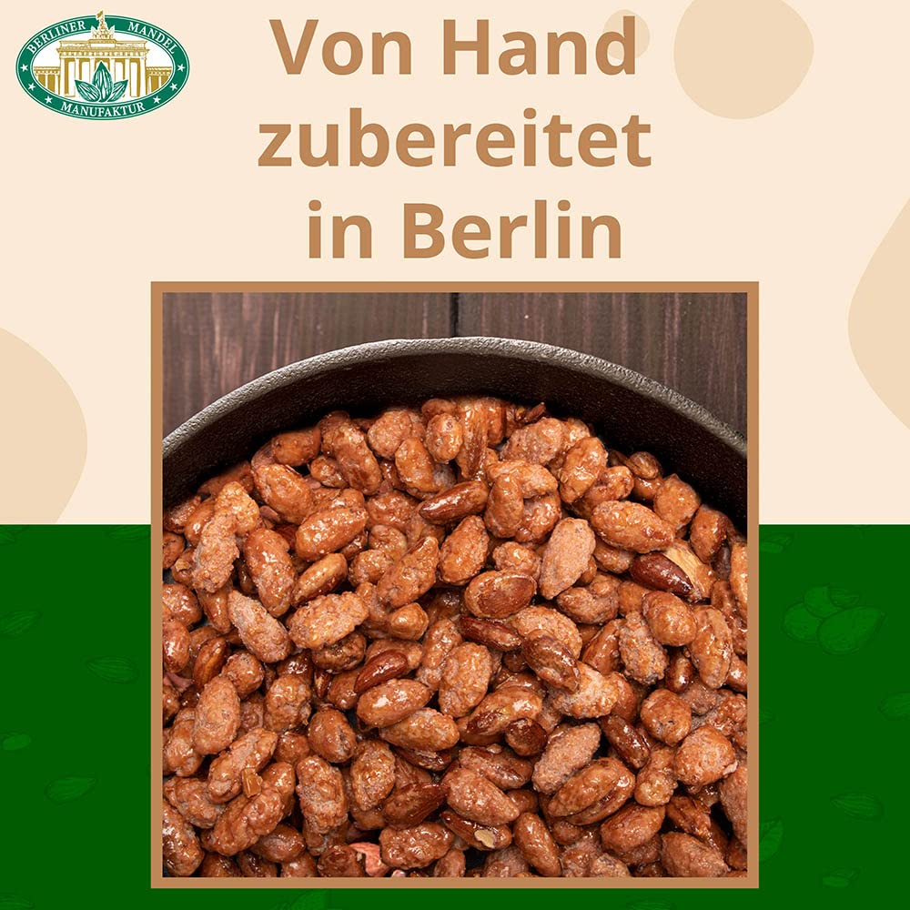 1x1250g gebrannte Mandeln, Vegan, Gebrannte Mandeln Großpackung, ohne Zusatzstoffe und Geschmacksverstärker, Süßigkeiten Weihnachten, spanische Largueta Mandeln