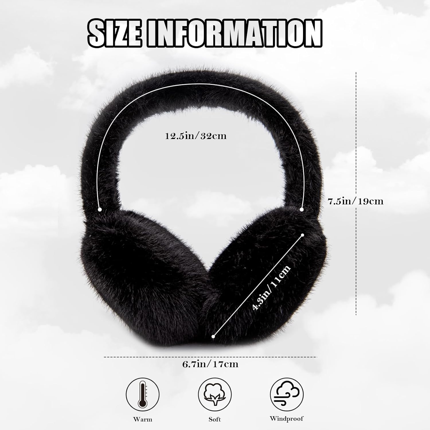 Winter Ear Muffs for Women Girls Faux Fur Cute White Earmuffs Fluffy Ear Warmers Foldable Ear Covers Outdoor - Image 5