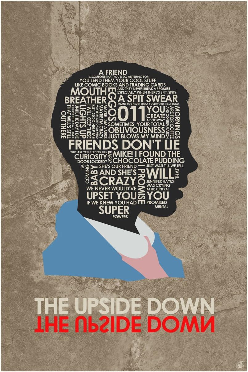 The Upside Down Giclee Art Print Poster from Typography Drawing by Pop Artist 12" x 18"